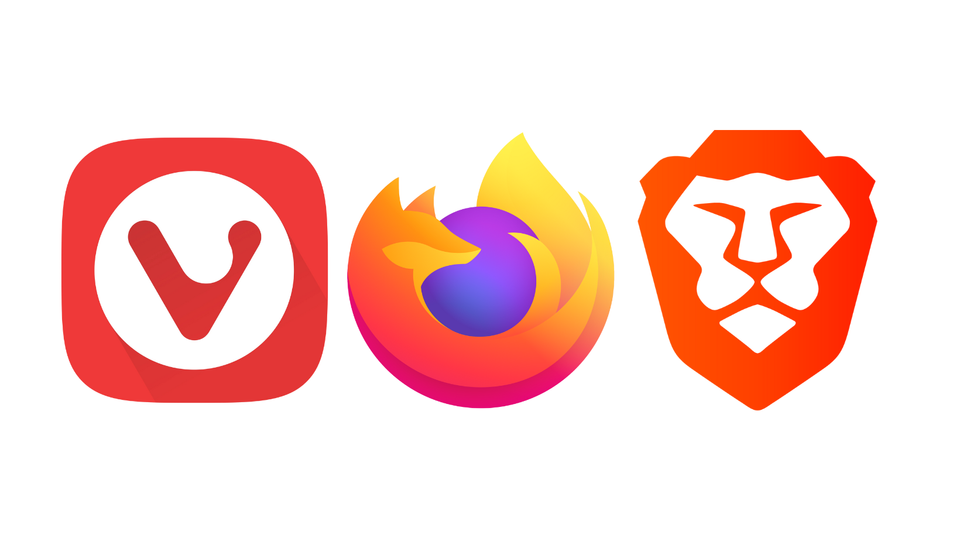 Logos of Vivaldi, Firefox, and Brave
